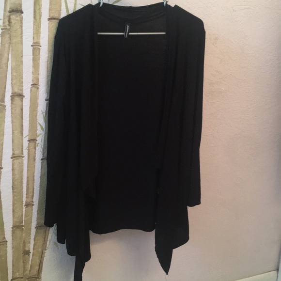 24/7 Comfort Apparel Sweaters - Black Cadigan